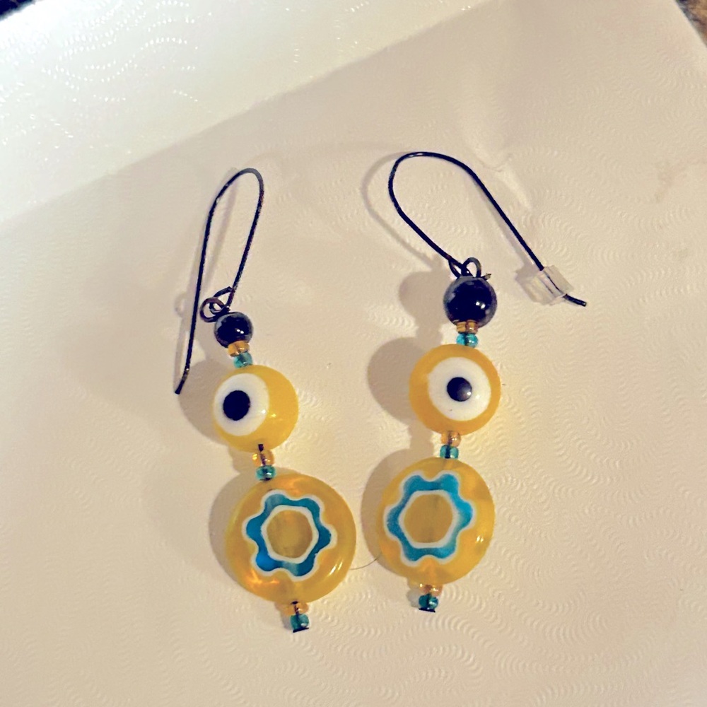 Eye bet you want these! Evil eye protection earrings
